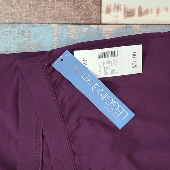 🍭3/$25🍭NWT Liz & Me Sport Plum Leggings 1X Petite - Picture 2 of 4